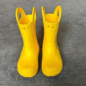 CROCS Bright Yellow Kids Rain Boots